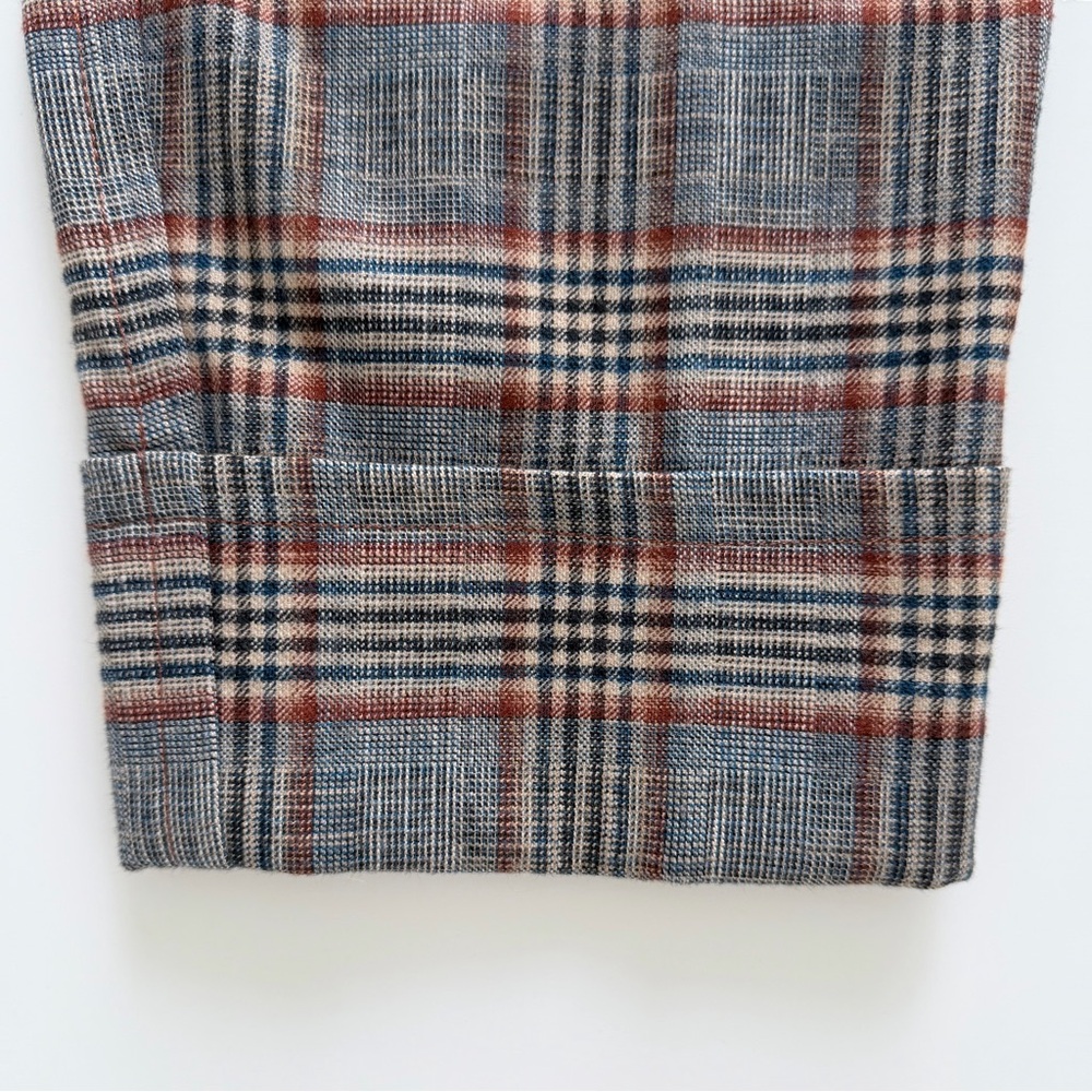 Wilfred Davita Plaid Wool Pants High Rise Cuffed Cropped Brown Check Trouser 0 - Picture 9 of 14